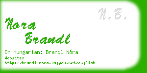 nora brandl business card