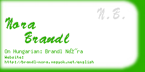 nora brandl business card